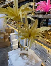 2 katlı kristal gold ayak doğal tüy altın