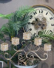 5 kollu şamdan gold