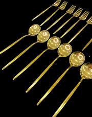 30 parça çatal bıçak kaşık takımı gold 2