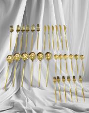 30 parça çatal bıçak kaşık takımı gold 3