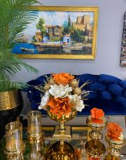 ayaklı çiçek 5 parça kombin gold