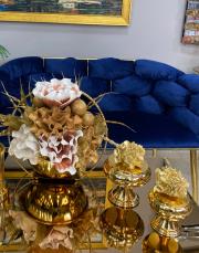 sepet çiçek ve 2 li şekerlik gold