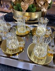 18 parça kelebek çay seti gold 2