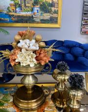 kulp saksı ve ikili mercan şekerlik eskitme