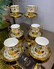 kosava gold ayaklı 6 lı fincan takımı gold