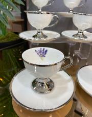 lavanta 6 lı lüks fincan takımı gümüş 2