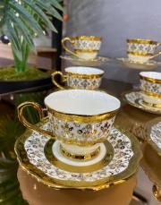 6 lı hadley luxury gold fincan takımı 