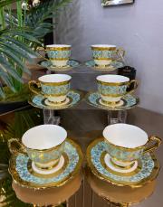 6 lı hadley luxury turkuaz  fincan takımı 