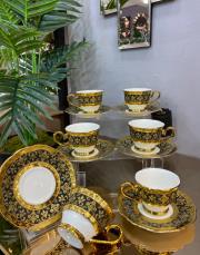 6 lı hadley luxury siyah  fincan takımı 