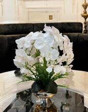 ayaklı 5 dallı ıslak orkide arajmanı gümüş 2