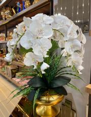 ayaklı 5 dallı ıslak orkide arajmanı altın