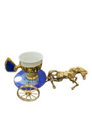 atlı doğal taş fincan tek adet mavi