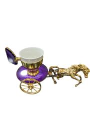 atlı doğal taş fincan tek adet mor