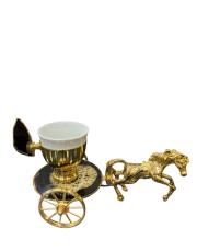 atlı doğal taş fincan tek adet siyah