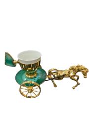 atlı doğal taş fincan tek adet yeşil