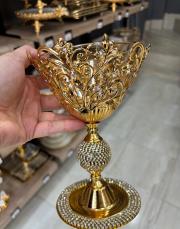 taşlı ayaklı  şekerlik gold 2