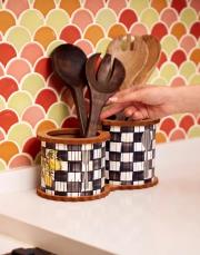 2 li ahşap linda kaşıklık 