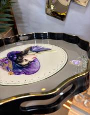 lavanta kız yuvarlak tepsi mor 2