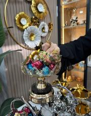 ayaklı küçük boy şekerlik 14 cm bronz