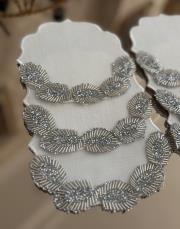 sunum peçetesi  6 lı yaprak model gümüş 2