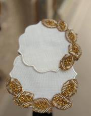 sunum peçetesi  6 lı yaprak model gold