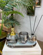 kristal  4 parça banyo seti füme