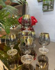 titanyum  kahve yanı su bardağı seti 180 cc gold 2