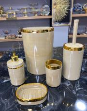 mika 5 li banyo seti gold şerit taş