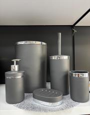 mika 5 li banyo seti gümüş şerit siyah