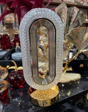 kristal görünümlü led masa lambası bronz