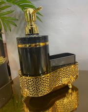 mutfak sıvı sabunluk seti siyah