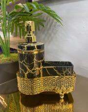 mutfak sıvı sabunluk seti siyah 2