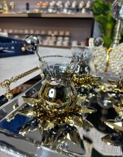 papatya kristal titanyum kaplama çay seti gold 2
