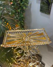 dikdörtgen lüks cam  sunumluk altın 2