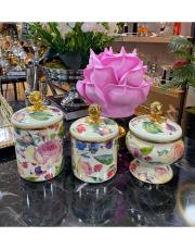 emaye 3 lü kavanoz set rose deluxe 