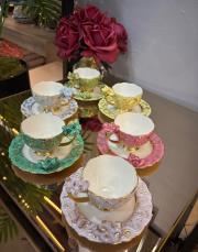 el boyaması gül dekorlu fincan takımı  2