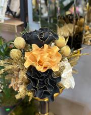 cam ayak büyük çiçek arajmanı siyah siyah 2