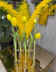 ıslak orjinal  5 dal lale sarı 3