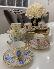 el boyaması gül fincan takımı 