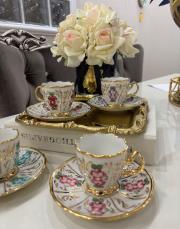 el boyaması gül fincan takımı  3
