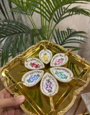 el boyaması 6 lı kaşık lokumluk 