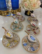 el boyaması fincan ve lokumluk seti 