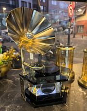 dekoratif kristal gramafon 
