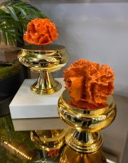 2 li mercan kapaklı şekerlik altın