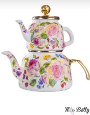 emaye çaydanlık rose deluxe pembe 2