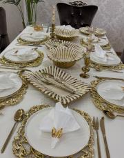 servis seti 5 parça sofra sunumu gold 2