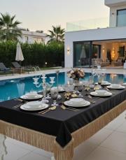 ipek kadife masa örtüsü 250 ye 150 siyah