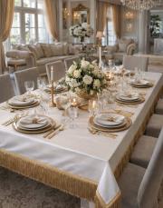 ipek kadife masa örtüsü 250 ye 150 gold