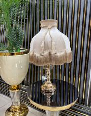 kadife abajur vintage model krem