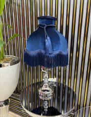 kadife abajur vintage model lacivert